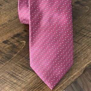 TIE RACK London Geometric Pink Silk Neck Tie